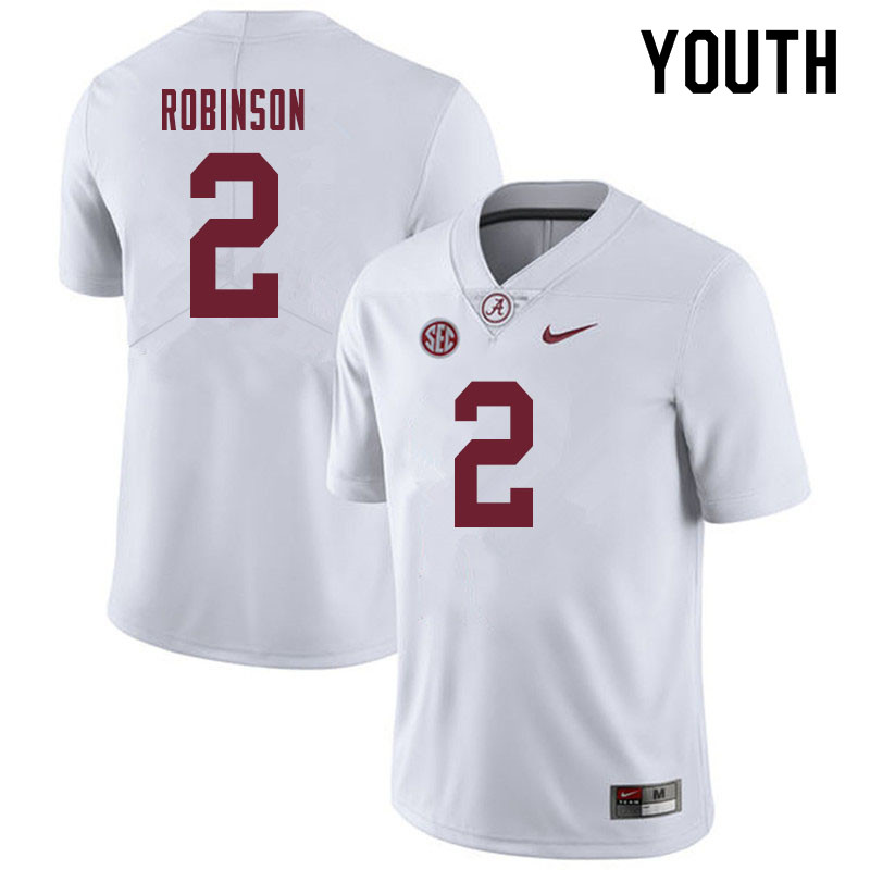 Youth #2 Keilan Robinson Alabama Crimson Tide College Football Jerseys Sale-White